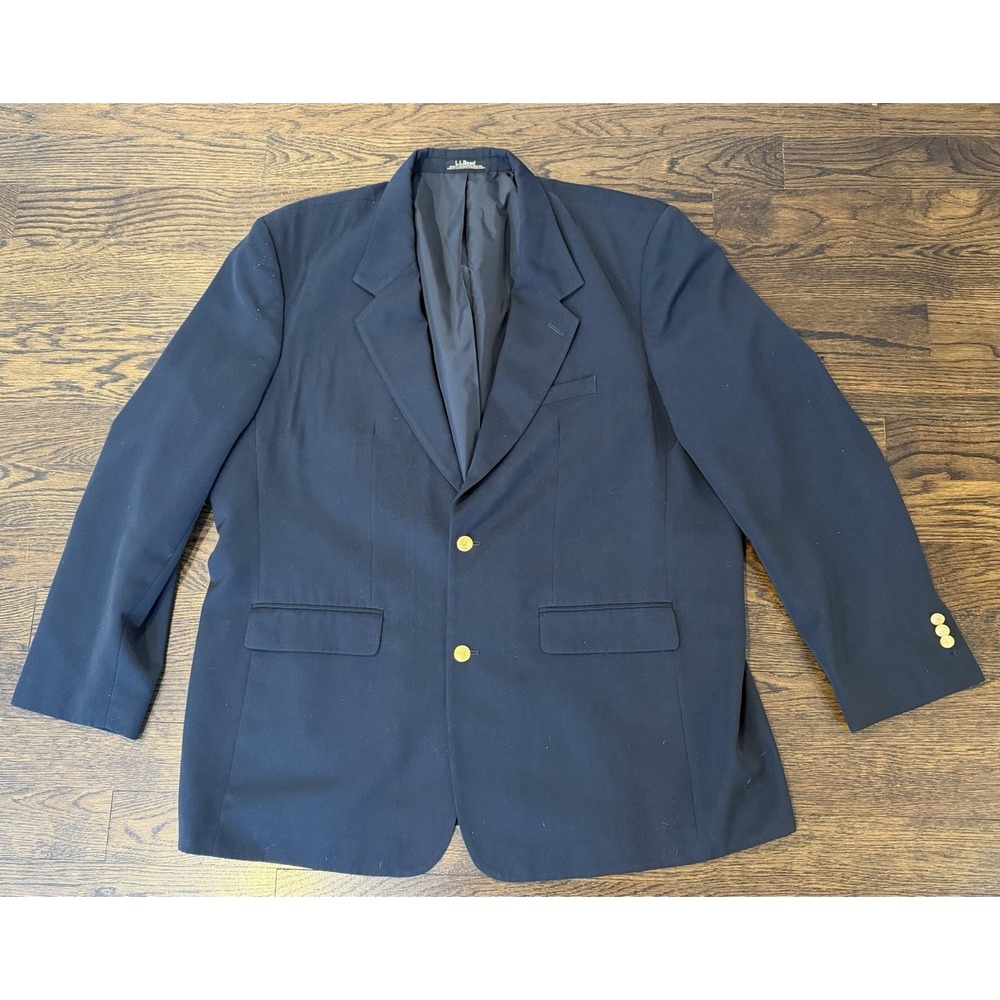 LL Bean Sport Coat Blazer Jacket Mens 52 Tall 52T Black Wedding Fall